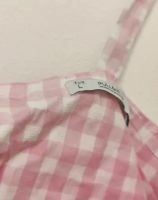 Top cuadros Vichy rosa Pull and Bear