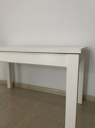 Mesa extensible blanca 130/190x80 cm