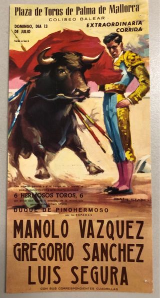 Postal cartel taurino antiguo