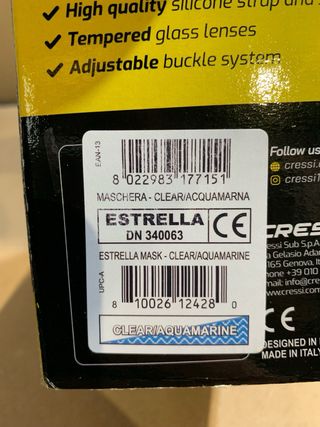 Máscara Gafas Buceo Cressi Estrella Adulto