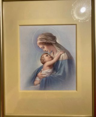 Quadro Stampa Madonna con Bambino, cornice oro