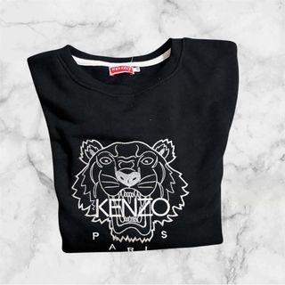 Sudadera Kenzo Negra con Tigre Rosa