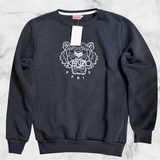 Sudadera Kenzo Negra con Tigre Rosa