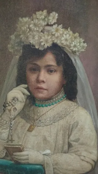 Cuadro al óleo antiguo siglo XIX