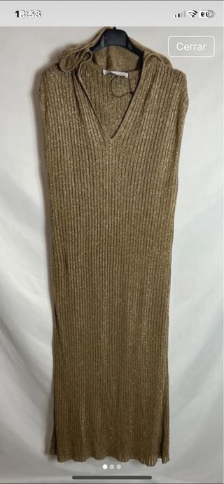 Vestido Zara dorado con capucha talla única