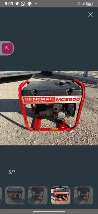 Generador Eléctrico Generac MC2500 motor Honda