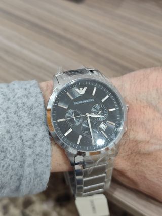 Reloj Emporio Armani Negro y Plateado