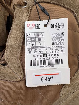 Zapatillas Botín Zara  Talla 38