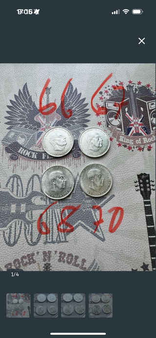 4 Monedas Franco 1966-1970