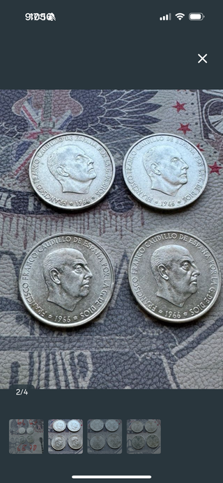 4 Monedas Franco 1966-1970
