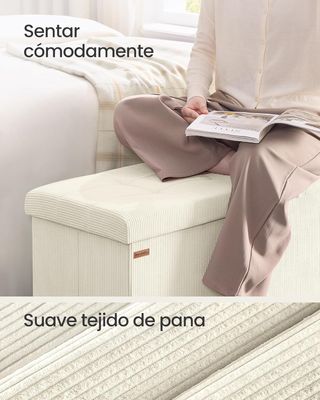 Puff Baúl Almacenaje 110cm 300kg SONGMICS LSF604W01