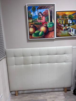 Cabecero Polipiel Blanco Ikea blanco roto 155cm