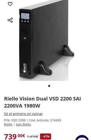 Riello Vision Dual VSD 2200 UPS 2200VA/1980W