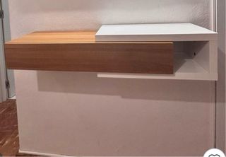 Mueble de entrada madera y blanco