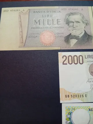 Lotto 4 Banconote Italiane Lira Quasi Nuove