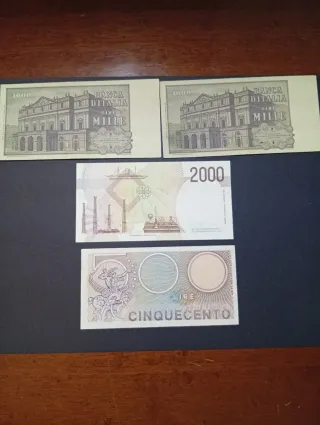 Lotto 4 Banconote Italiane Lira Quasi Nuove