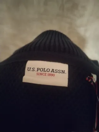 Jersey U.S. Polo Assn. Negro Cremallera
