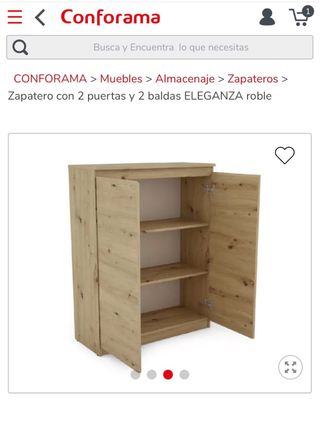 Zapatero Eleganza Conforama Roble