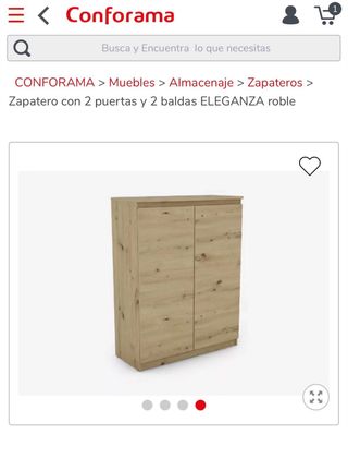 Zapatero Eleganza Conforama Roble