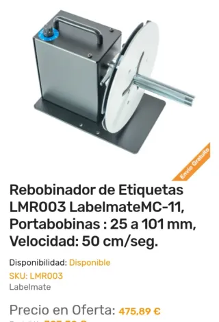 Labelmate MC-11 LMR003 Rebobinador Etiquetas