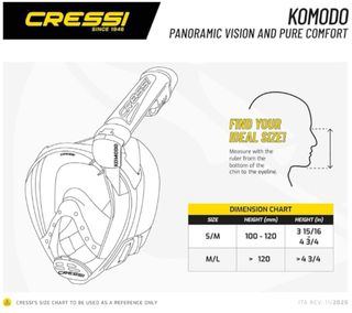 Máscara Snorkel Cressi Komodo Talla S-M