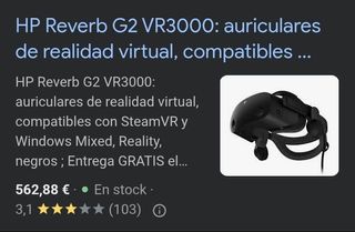 HP Reverb G2 VR3000 Gafas virtual