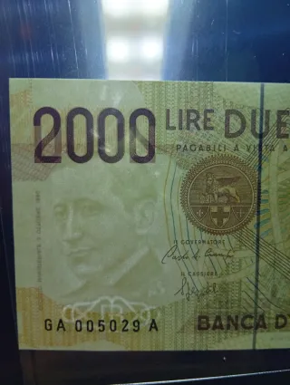2 Banconote Lire 1000 + 2000 FDS 100x100.