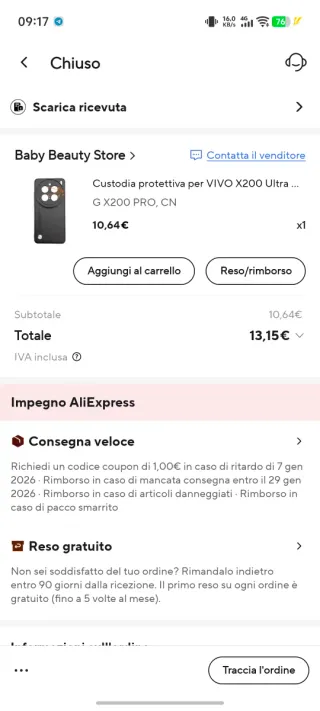 Cover Vivo X200 Pro per lenti e zoom con coperhio