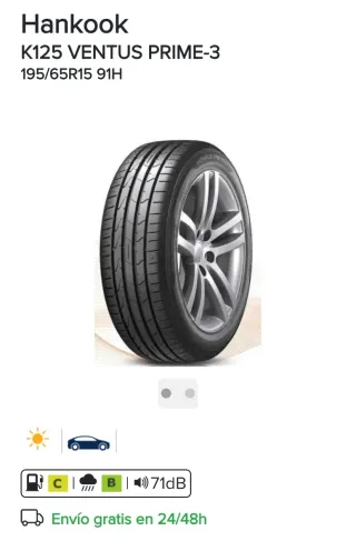 Neumático nueo Hankook K125 Ventus Prime-3 195/65R