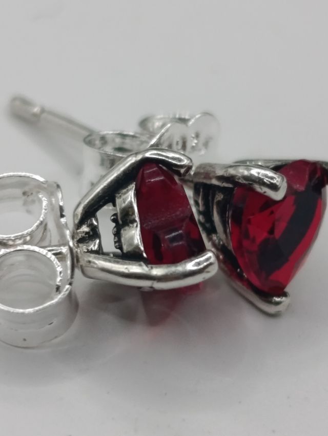 Pendientes Corazón Circonita Roja ALE CP627