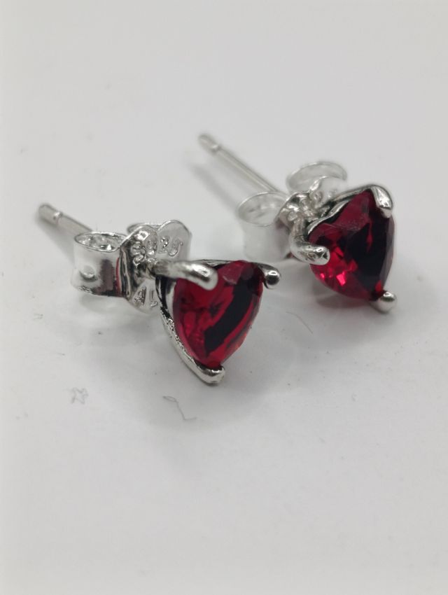 Pendientes Corazón Circonita Roja ALE CP627