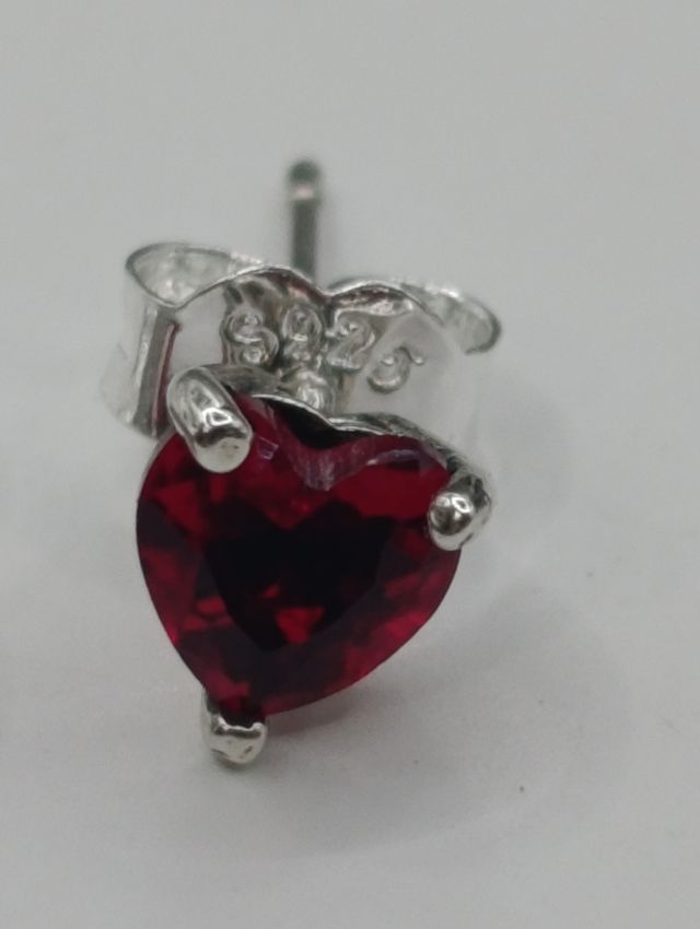 Pendientes Corazón Circonita Roja ALE CP627