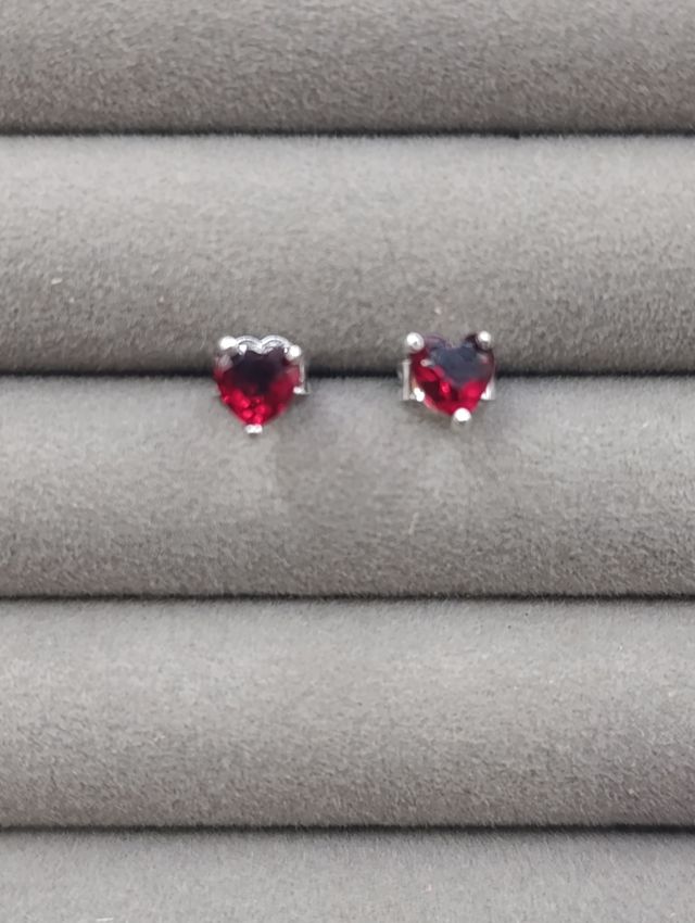 Pendientes Corazón Circonita Roja ALE CP627
