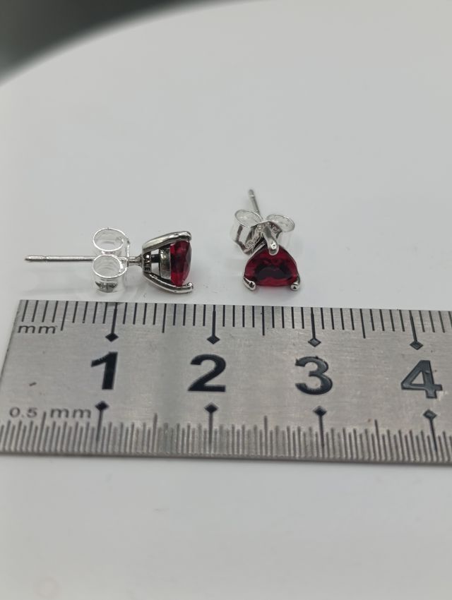 Pendientes Corazón Circonita Roja ALE CP627