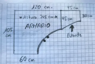 ULTIMA SEMANA. Armario esquinero madera+estante