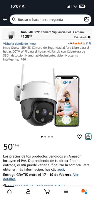 Cámara Imou Cruiser SE+ 2K 3MP Exterior