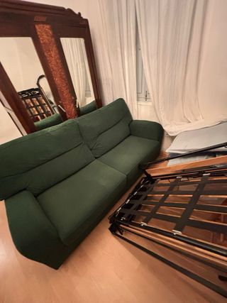 Sofá Cama Verde Tela