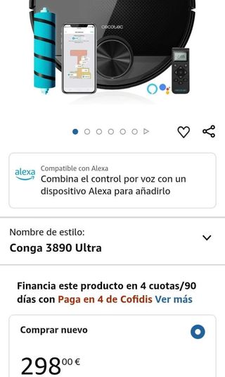 Cecotec Robot Aspirador Fregasuelos Conga 3890 Ult