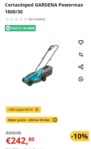 Gardena PowerMax 30/18V P4A Set Cortacésped a Batería