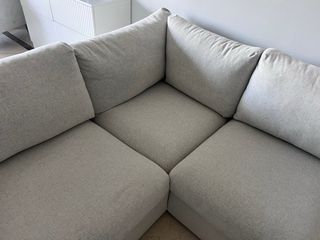 Sofá modular tela beige/gris perla