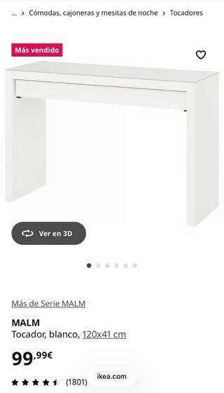 Tocador consola Ikea cristal blanco