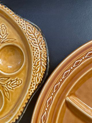 Set 5 piatti ceramica decorati fiori