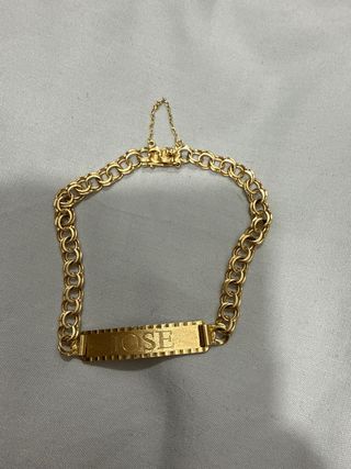 Esclava de oro con nombre JOSE