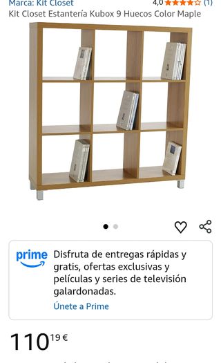 Estantería Kit Closet Kubox 9 huecos color maple