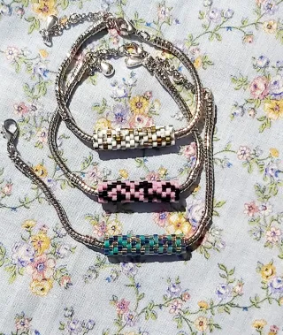 Pulsera Acero y Cuentas