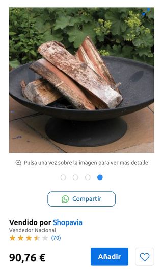 Cuenco guarda leña Esschert Design hierro fundido