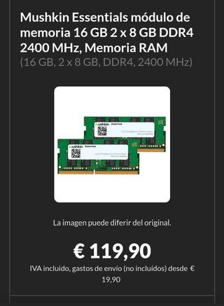 Mushkin 16GB DDR4-2400 SO-DIMM (2×8GB) Kit Memoria RAM