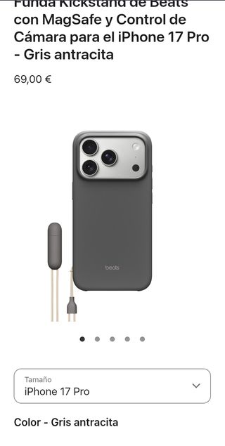 Funda Apple Beats Kickstand MagSafe iPhone 17 Pro Gris Antracita