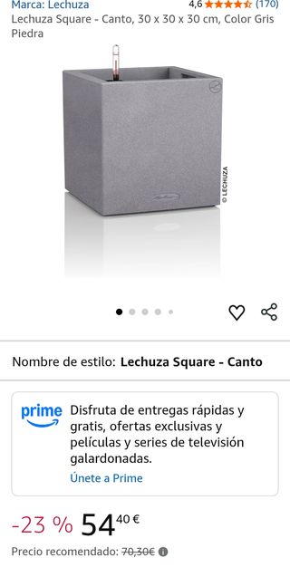 Maceta LECHUZA Canto Stone Low 30 Gris Piedra