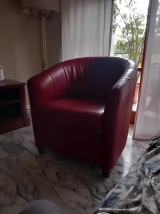 Poltrona in pelle rossa DIVANI & DIVANI BY NATUZZI